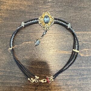Elegant Black and Gold Beaded choker
